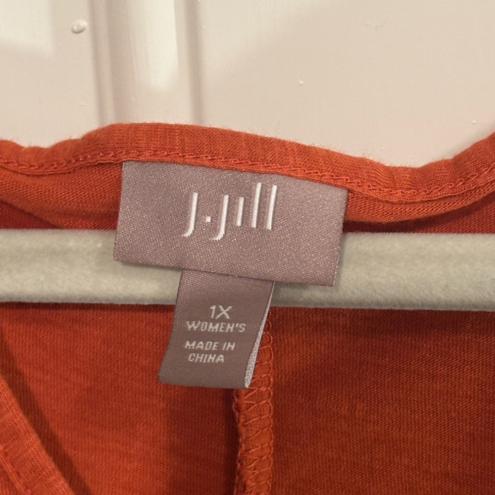 J. Jill Orange Long Sleeve Scoop Neck‎ Dress - Picture 3 of 9